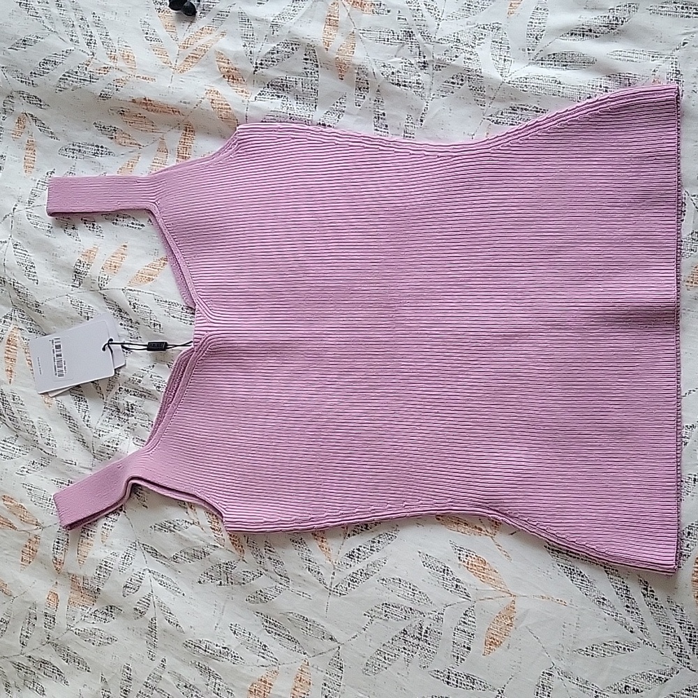 Reiss Lilac Ribbed Tank Top - Picture 3 of 3